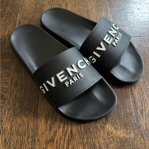 Givenchy Black Sandals with White Logo